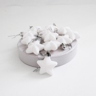 Decorative Christmas Star, 12 pcs, white