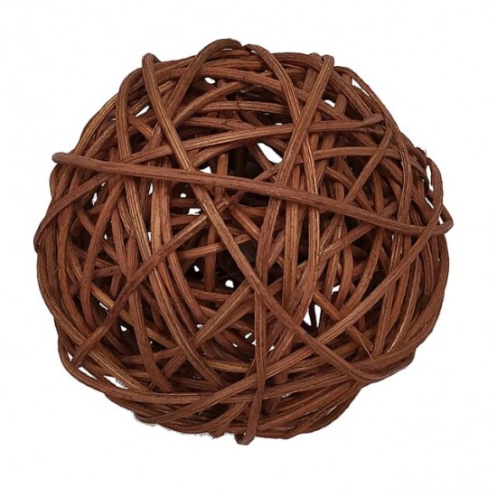 Rattan balls brown d9cm,1pcs