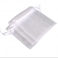 Fabric organza gift bag 9x10cm, 20pcs, white