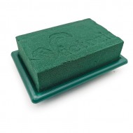 Floral foam for fresh flowers with plastic base TABLE DECO MINI GREEN 11cm