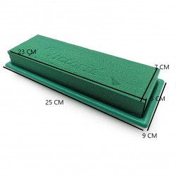 Floral foam for fresh flowers with plastic base TABLE DECO MIDI GREEN 23 cm