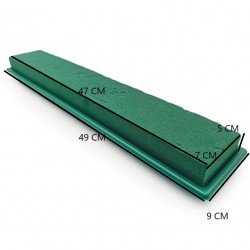 Floral foam for fresh flowers with plastic base TABLE DECO MAXI GREEN 48cm