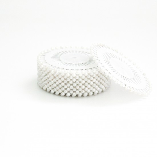 Декоративные иголки с пластмассовой головкой 38мм 480 шт, "WHITE"