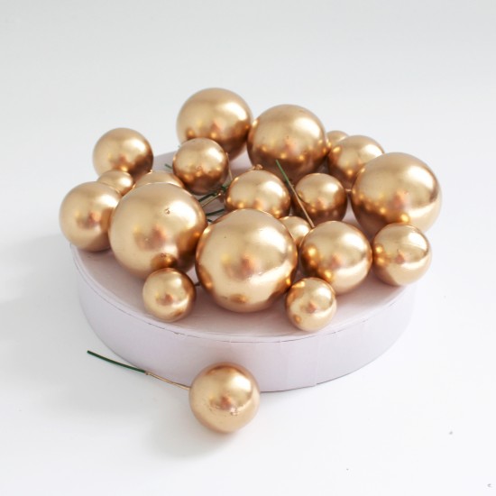 Dekoratīvās bumbiņas, dažādi izmēri, 20 gab.,"gold''