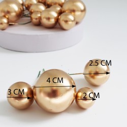 Decorative ball, different sizes, 20 pcs, gold