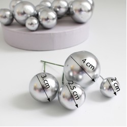 Dekoratīvās bumbiņas, dažādi izmēri, 20 gab.,"silver''
