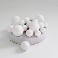 Decorative ball, different sizes, 20 pcs, white