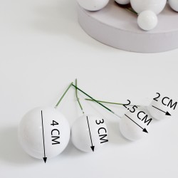 Dekoratīvās bumbiņas, dažādi izmēri, 20 gab.,"white''