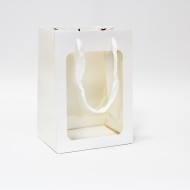 Gift bag with window 19*28*35cm, 1pcs, white