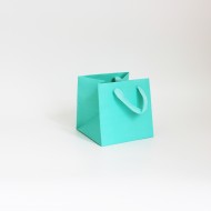 Бумажный подарочный пакет 15*15*15см 1шт.,"blue-green"