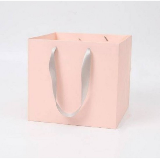 Бумажный подарочный пакет 24x24x26см , "pink"
