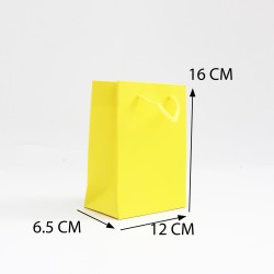 Бумажный подарочный пакет, 6.5*12*16см , 12шт., yellow