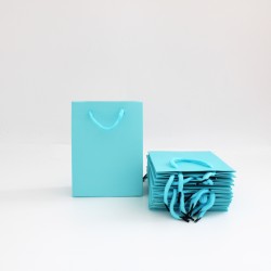 Paper gift bag 6.5*12*16cm, 12pcs, lt.blue