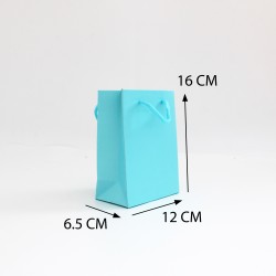 Paper gift bag 6.5*12*16cm, 12pcs, lt.blue