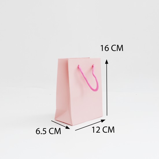 Paper gift bag 6.5*12*16cm, 12pcs,pink