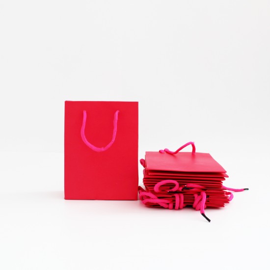 Paper gift bag 6.5*12*16cm, 12pcs, fuchsia