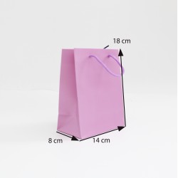 Papīra dāvanu maiss ar virves rokturiem  8*14*18cm , 12 gab, violet