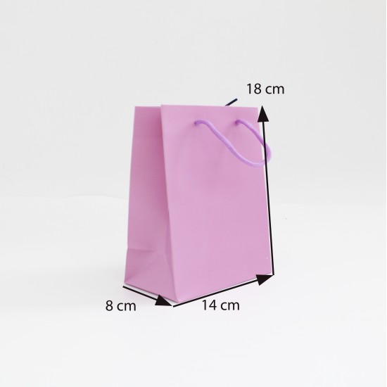 Paper gift bag 8*14*18cm, 12pcs, violet