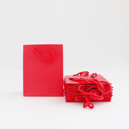 Бумажный подарочный пакет, 12*31*42см , 12шт., red