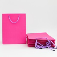 Papīra dāvanu maiss ar virves rokturiem  10*18*23cm , 12 gab, fuchsia