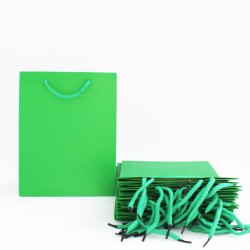 Paper gift bag 10*18*23cm, 12pcs, green