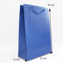 Papīra dāvanu maiss ar virves rokturiem  12*31*42cm , 12 gab, blue