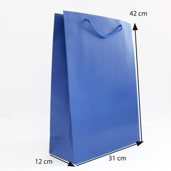 Бумажный подарочный пакет, 12*31*42см , 12шт., blue