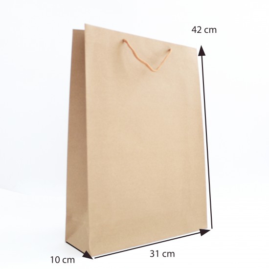 Paper gift bag 10*31*42cm, 12pcs, kraft