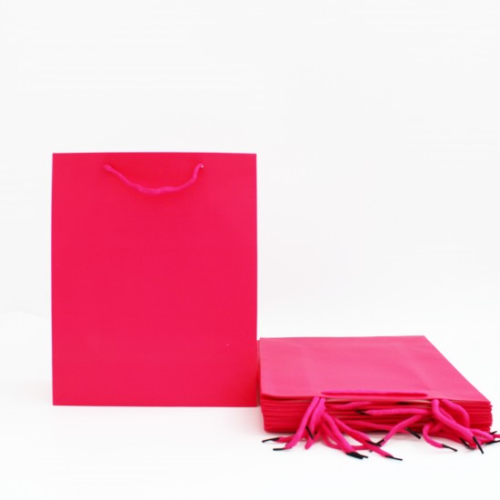 Paper gift bag 12*26*32cm 12pcs, fuchsia