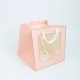 Gift bag with window 28*28*28cm, 1pcs, pink