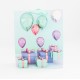 Подарочный пакет с сатиновыми ручками 32*26*10,5см, 1шт."tiffany"