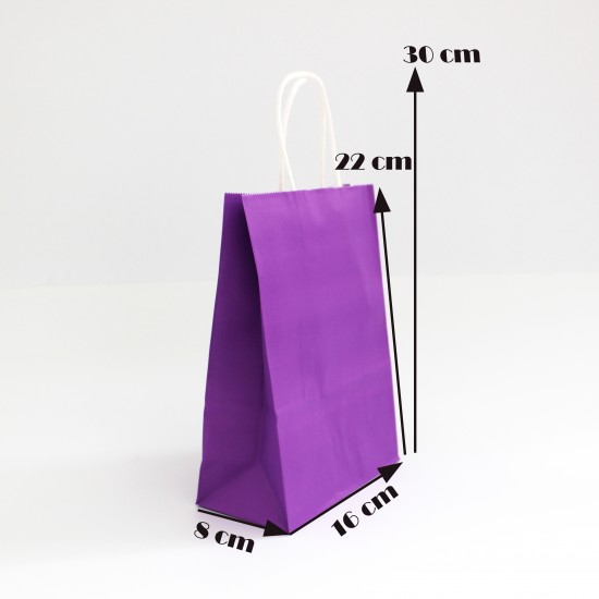 Paper bag with twisted handles 22*16*8 cm, 12 pcs