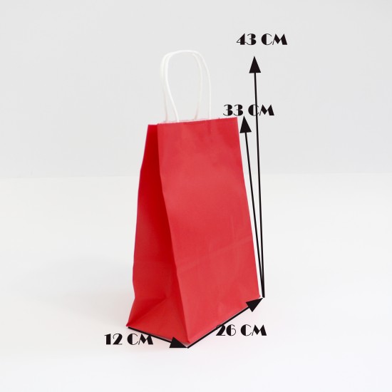 Paper bag with twisted handles 33*62*12cm, 12 pcs