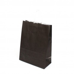 Papīra maiss ar vītiem rokturiem  18*8*24cm, kr. melnā