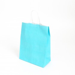 Бумажный пакет с кручеными ручками  18*8*24см, голубой