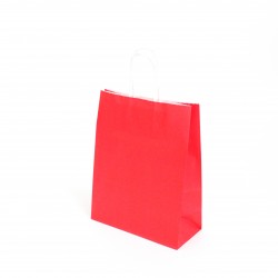 Бумажный пакет с кручеными ручками  18*8*24см, красный