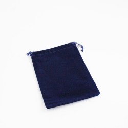 Velvet bag 12*17cm, dark blue