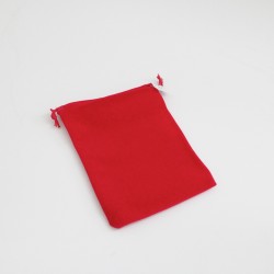 Velvet bag 12*17cm, red