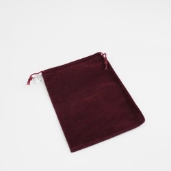 Velvet bag 12*17cm, burgundy
