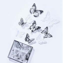 Accessories butterfly, black and white, size from 9 till 13cm, 32pcs