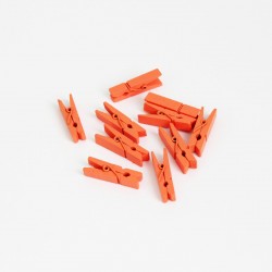DIY wooden pins 3,5cm 10pcs, orange