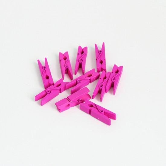 DIY wooden pins 3,5cm 10pcs, pink