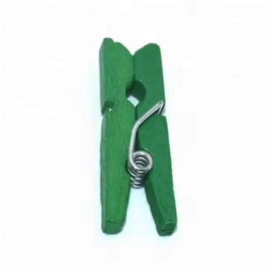 DIY wooden pins 3,5cm 10pcs, green