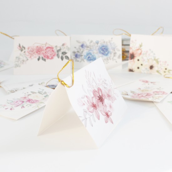 Greeting card FLOWERS 6cm*9cm, 120 pcs, mix disign