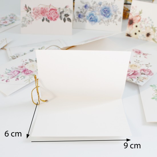 Greeting card FLOWERS 6cm*9cm, 120 pcs, mix disign