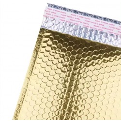 Extra strong shipping mailer bubble envelope waterproof 13*13+4cm, Metallic, Gold