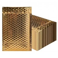 Extra strong shipping mailer bubble envelope waterproof 13*13+4cm, Metallic, Gold