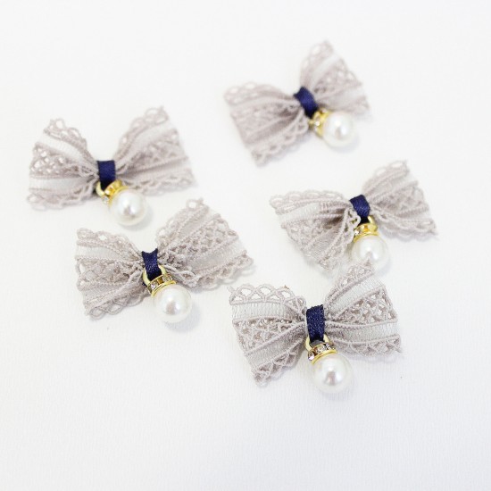 Fabric bows 3cm, 5pcs