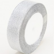 Fabric ribbon 23mm/20m, silver