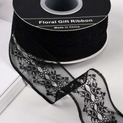Lace ribbon 4cm/22m , black